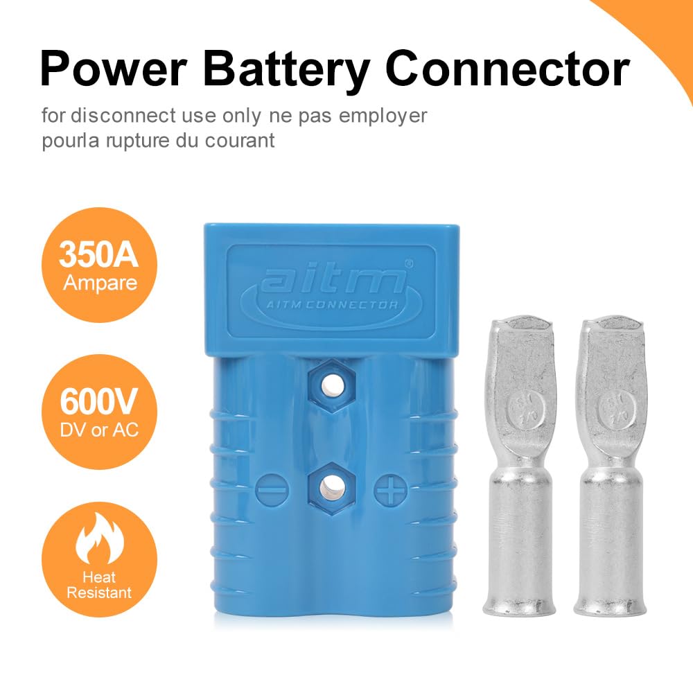 350A Batterieanschluss AWG 2/0 Schnellverbindungsbatterie Modulare Leistungssteckverbinder Schnelltrennung (Blau)