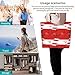 Supdreamc Waterproof Beach Tote Bag for Women, Austrian Grunge Flag Lightweight Shoulder Handbag for Summer