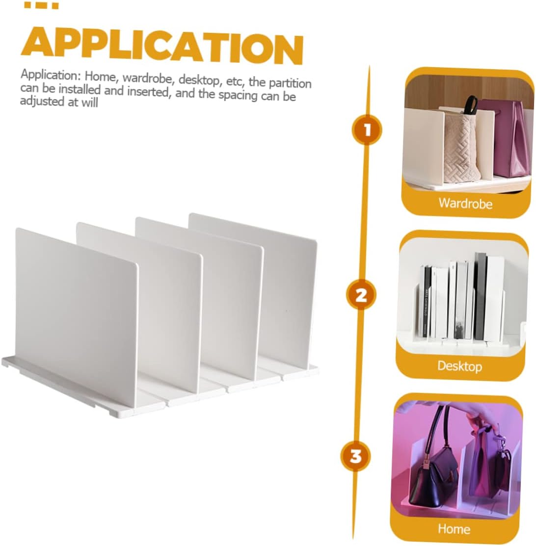 ABOOFAN Plastic Shelf Dividers Wardrobe Partition Shelves for Closet Organization and Removable Shelf Separators for Clothes Towels Books