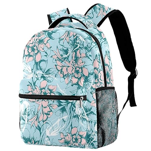 Sac à dos de voyage Campus à motif floral rose pour filles et garçons de 29.4x20x40cm