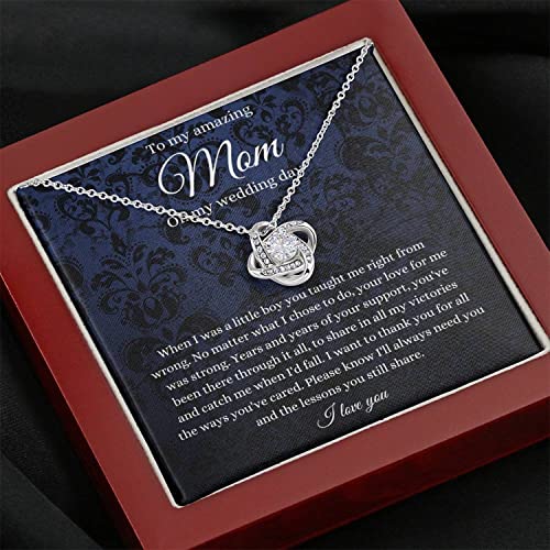 Quote Love Knot, To Mom On My Wedding Day, Mother Of The Groom Gift From Son, Mother Of The Groom Necklace From Son On Wedding Day Wedding Day, Gift For Daughter Gifts Birthday, on Christmas Luxury ne3