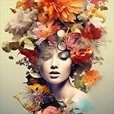 Bereit zum Aufhängen. Pro-Art Glasbild, Flowers On Her Head, 50x50 cm