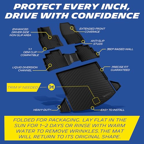 Image of Michelin Vehicle Mats for 2017-2025 Mazda CX-5 (4 Piece) | All-Weather TPE Custom Fit Liner, Premier