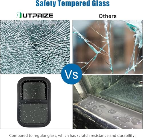 Image of 2 Pack Vertical RV Window, 15 inch W x 22 inch H Tinted Sliding RV Window with Net Screen and Trim Ring, Suitable for 1-1 /8 inch Thick Walls, DOT Approved