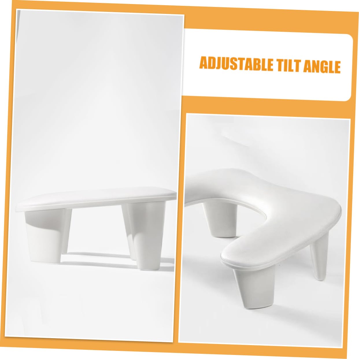 Poggiamano Unghie a Forma U, Cuscino da Tavolo in Pu e Plastico, Inclinazione Regolabile, Leggero, Facile da Pulire per Nail Art e Scrivania