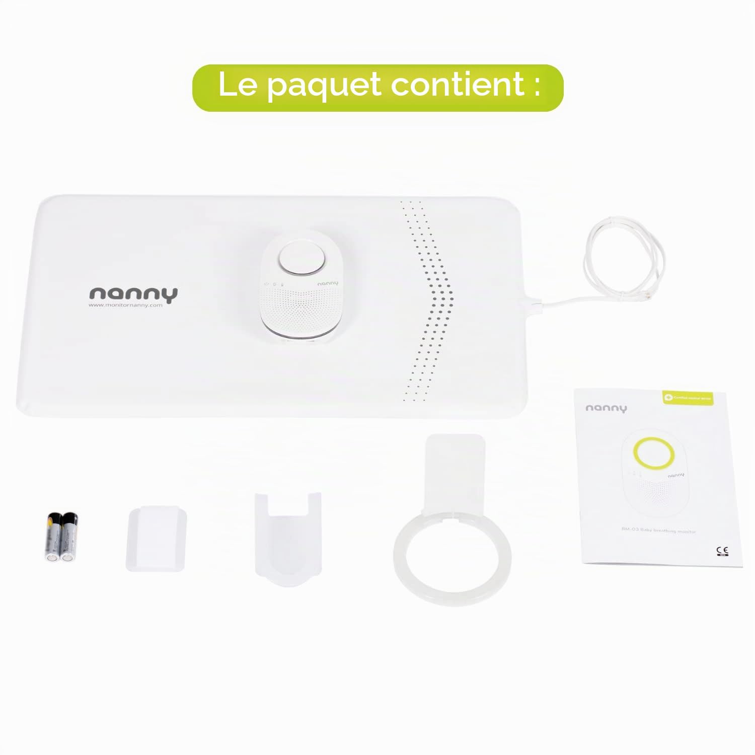 Nanny BM-03 - Moniteur de Surveillance respiratoire pour bébé - Certifié Dispositif médical - Modèle agrée France