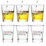 Futtumy Let's Get Elfed Up Christmas Shot Glasses for Women, Men, Friends, Adults - Funny Holiday Party White Elephant Gifts (6 PCS)