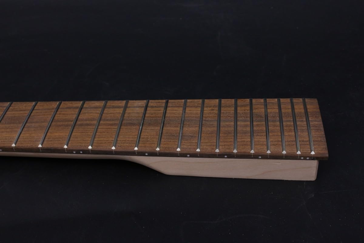 Manico for chitarra a 7 corde incompiuto, 24 tasti, 25,5 pollici, tastiera in acero e palissandro, trapezoidale 48 65