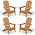 VINGLI Folding Adirondack Chairs Set of 4, Wood Adirondack Chair for Outdoor, Foldable Fire Pit Chairs for Patio, BBQ, Porch, Yard, Pool