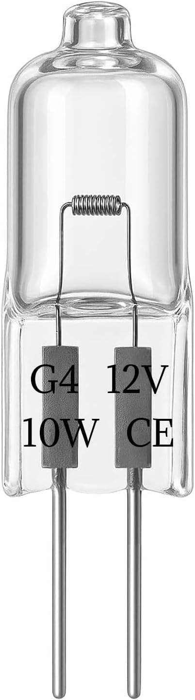 G4 Bulb,12V 10W Halogen Light Bulbs 2 Pin,G4 Light Bulbs Replacement for Under Cabinet Puck Light,Chandeliers, Accent Lights, Track Lighting (10W)
