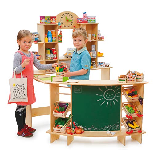 Erzi 10059 Shop Premium XL aus Holz, Kaufladen für Kinder,Rollenspiele – Bild 4