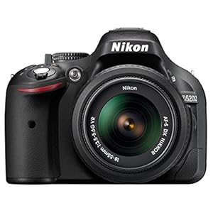 Nikon D5200 Digital SLR Camera with 18-55mm VR Lens Kit – Black (24.1MP) 3 inch LCD (Renewed)