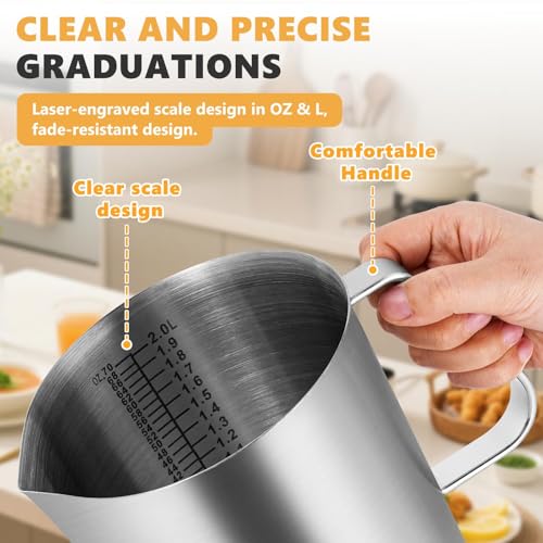 Vaso medidor de acero inoxidable con tapa 2L miniatura 4