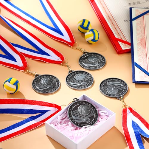 Image of Remuuly 60 Pcs Gold Award Medals 2 Inch Soccer Baseball Volleyball Football Cheer Trophy Medals Metal Awards Bulk with Neck Ribbons Trophy Prize Gifts for Sports Competitions