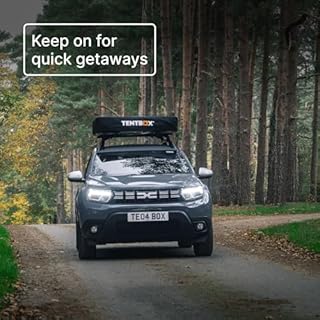 TentBox Lite - Tenda da tetto per auto - Tenda da tetto per auto TentBox, Campeggio in auto tutto l'anno - SI ADATTA ALLA MAGGIOR PARTE DELLE AUTO - Design premium a scomparsa, Montaggio in 30 secondi