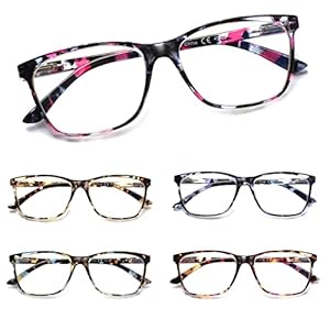 COJWIS 5er Pack Damen Lesebrille Blaulichtfilter Muster