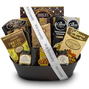 Sympathy Gift Basket | Sympathy Gifts for Loss of Loved One | Gourmet Food Gift Basket | Elegantly-Arranged Bereavement Gift Baskets | Condolences Gift Basket For Loss | Nikki’s Gift Baskets