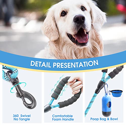 Baapet 2 Packs 5/6 Ft Dog Leash With Comfortable Padded Handle And Highly Reflective Threads Dog Leashes For Small Medium And Large Dogs (5Ft-1/2'', Black+Blue) #TOP2