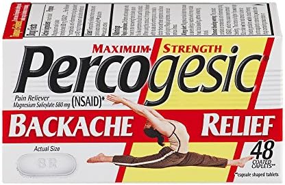 Percogesic Backache Relief Pain Reliever, Maximum Strength, 48 Safety Coated Tablets