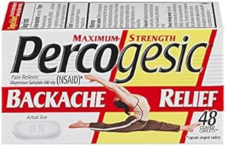 Percogesic Backache Relief Pain Reliever, Maximum Strength, 48 Safety Coated Tablets