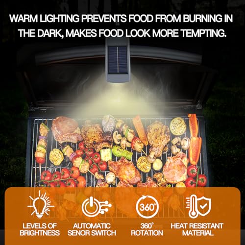 Grill Light for Outdoor Griddle & Grill Solar Rechargeable BBQ Light with Automatic On/Off LED Grill Lights for Outdoor Grill Accessories
