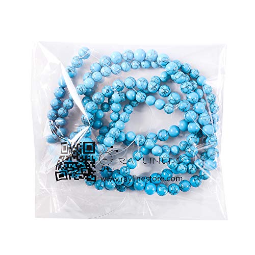 RayLineDo® 50Pcs 8mm Natural Blue Turquoises Stone Round Beads Loose Beads Wholesale for Jewelry Making - Image 4
