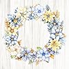 Katy Sue Winter Blooms Die Cut Flowers & Leaves Pack. 12 Sheets of Pre-Cut Double-Sided Paper Flowers & Leaves in Blues & Golds for Christmas Card Making Supplies #1