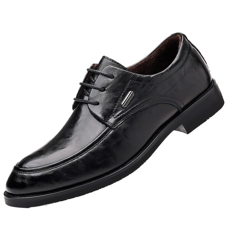 Mens Oxfords Shoes Lace Up Fashion Pointed Toe Slip-on Oxford Men's Leather Casual Dress Shoes