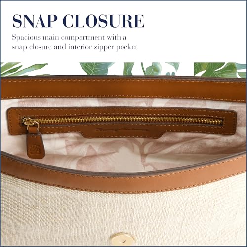 Tommy Bahama Flap Crossbody Bag, Women's Mini Handbag with Linen Design and Adjustable Shoulder Strap, Natural 6