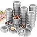 2 Ounce Metal Tin Cans Round Empty Container Cans with Clear Top for Kitchen, Office, Candles, Candies (24 Packs)