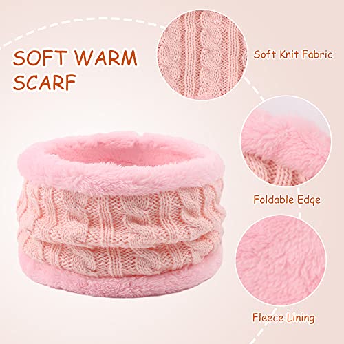 Image of Yuoahcn Kids Winter Beanie Hat Scarf Gloves Set Knit Warm Toddler Winter Cap Gloves Neck Warmer for Boys Girls 1-8 Year