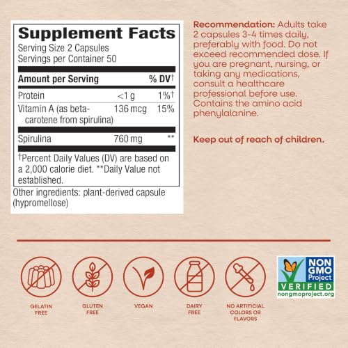 Nature's Way Spirulina Capsules, Seasonal Immune Support*, Vegan, 100 ct - image 6
