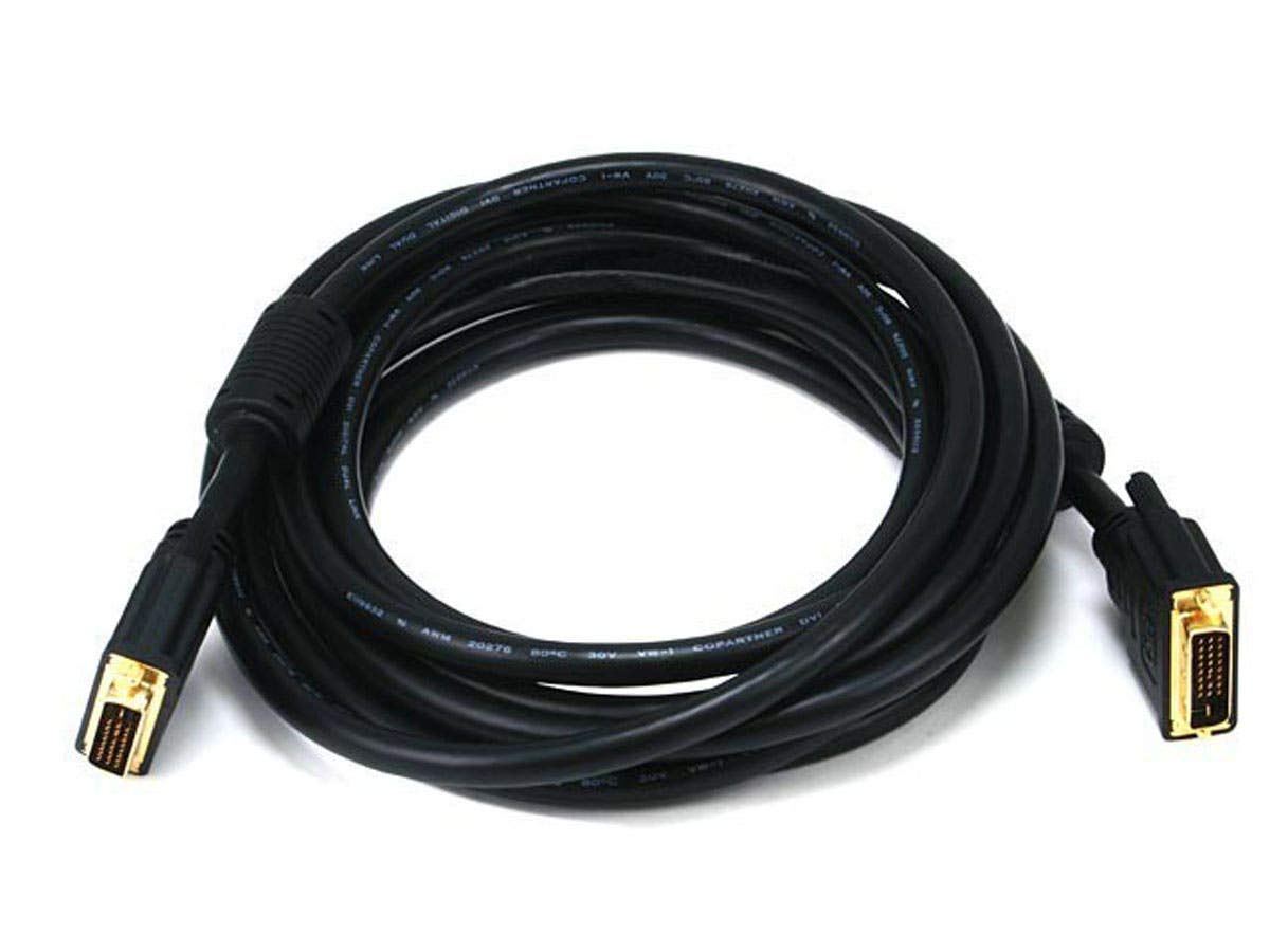 Monoprice 15ft 24AWG CL2 Dual Link DVI-D Cable - Black
