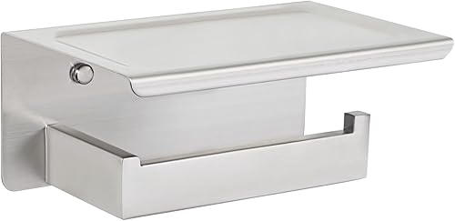 Miniatura 8 de Alise Soporte doble de papel higiénico, soporte de papel higiénico de baño con estante, dispensador de almacenamiento de rollos de papel higiénico