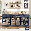 HOCSOK Credenza Cucina, 180 cm Madia Cucina con 8 Scomparti Portaoggetti, Credenza Soggiorno con 2 Cassetti 6 Ante per Sala da Pranzo, Mobile TV, 180×87×34, Blu #3