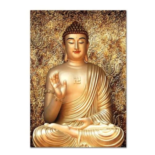 Cuadro de Buda dorado SHINERING, póster en lienzo de 50x70cm para sala