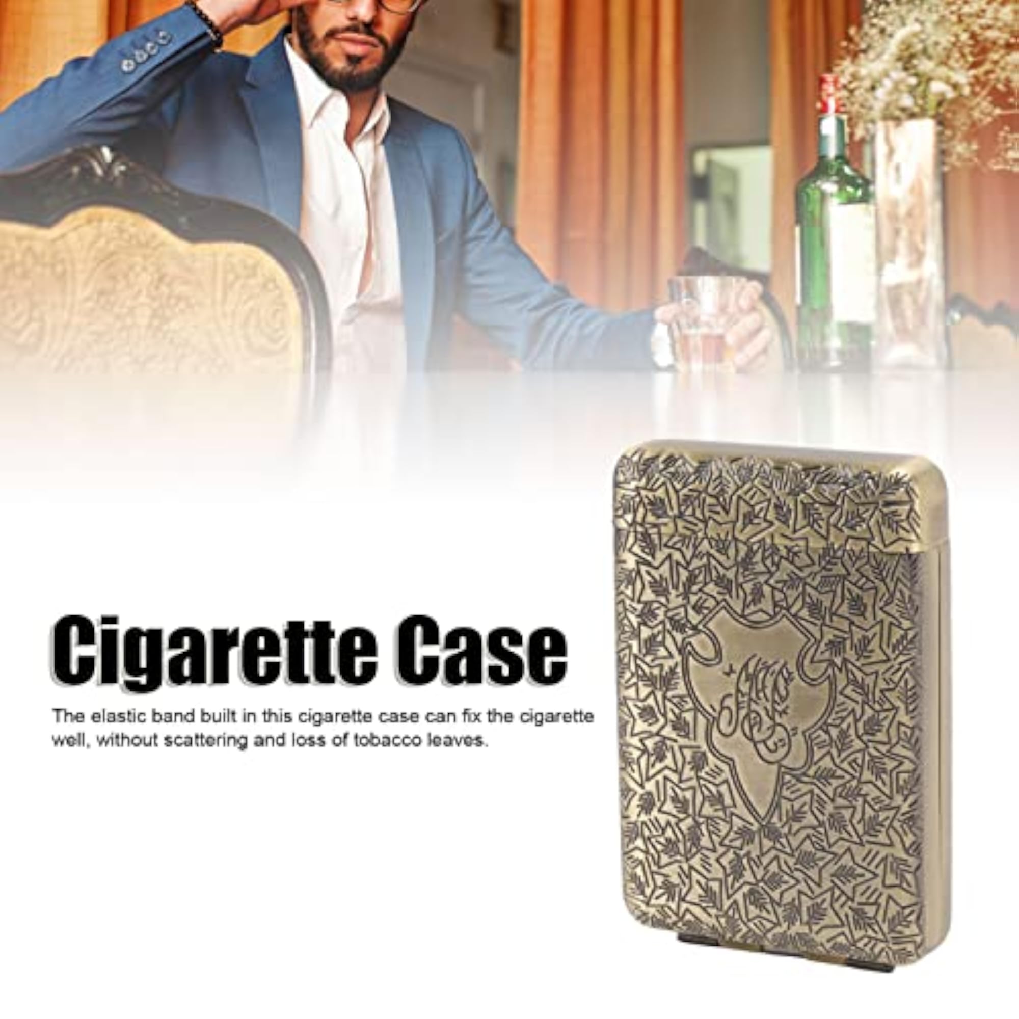 Retro Cigarette Case with Large Capacity, Bronze