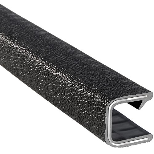 Trim-Lok Edge Trim – Fits 1/2" Edge, 1" Leg Length, 100' Length, Black, Pebble Texture – Flexible PVC Edge Protector for Sharp/Rough Surfaces, Easy to Install