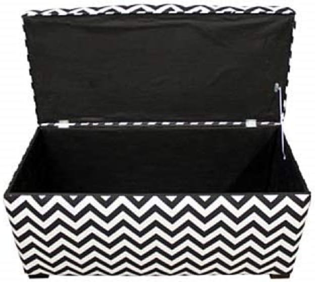 Sole Designs Angela Zig-Zag Storage Trunk, Black/White