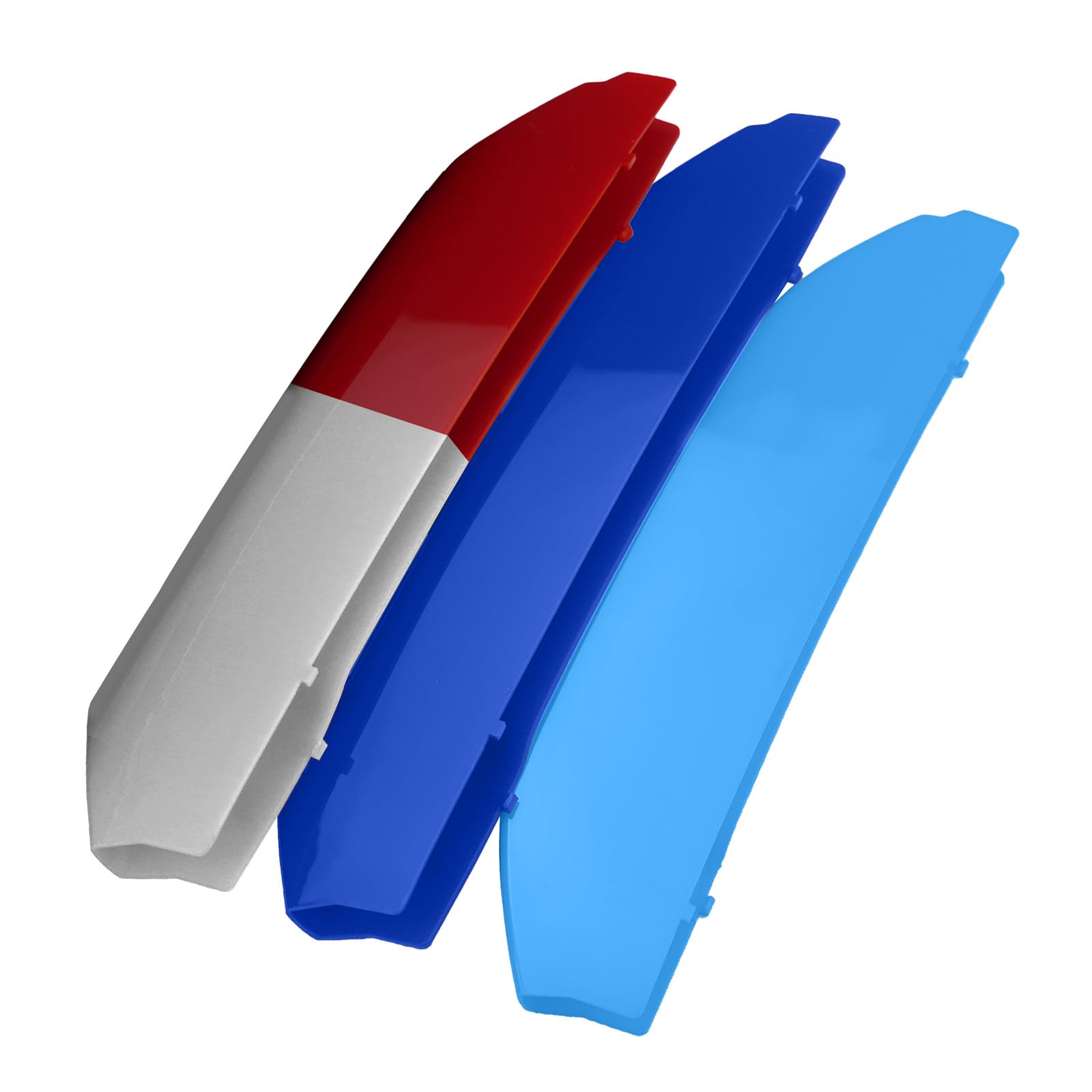 ontto 3 inserti colorati per griglia anteriore, compatibili con BMW X3 G01 2018, decorazione sportiva a strisce tricolori per radiatore