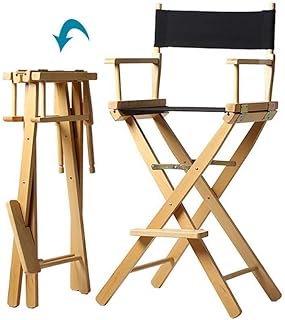 HAIZHEN- Silla Plegable de Madera Director Silla de Maquillaje for -53.5x40x115cm Interior al Aire Libre