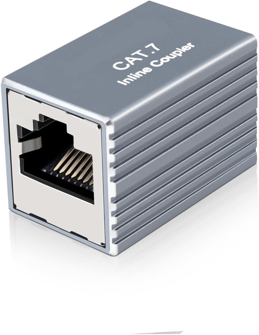 10Gbps RJ45 Ethernet Coupler Adapter, Aluminum Alloy Female to Female Cat5E Cat6 Cat7(10PCS,Black)