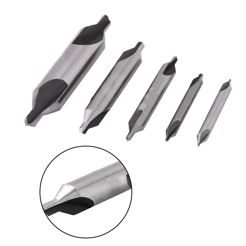 Forets Centraux 10 PCS, Forets à Fraiser Centraux Composites, Angle De Fraisage Standard De 60 °, Outils De Fraisage HSS Pour Tour et Travail Des Métaux