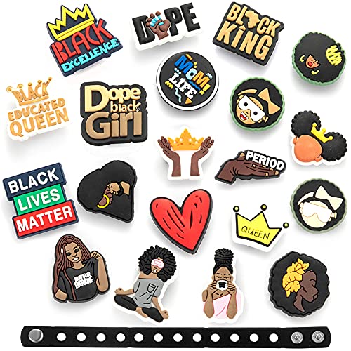 Senteria 20-50 Pcs Shoe Charms for Clog Shoes Different Shape Shoes Decorations Astronaut Planet Letter Number Black Lives Matter Charms for Sandals Decorations with Wristband Bracelet