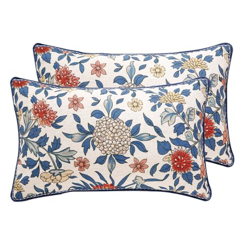 patdrea Floral Linen Pillow Covers Set of 2, 12