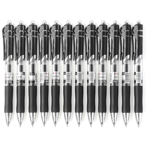 Bolígrafos de gel finos negros, pack 12 unidades miniatura 1