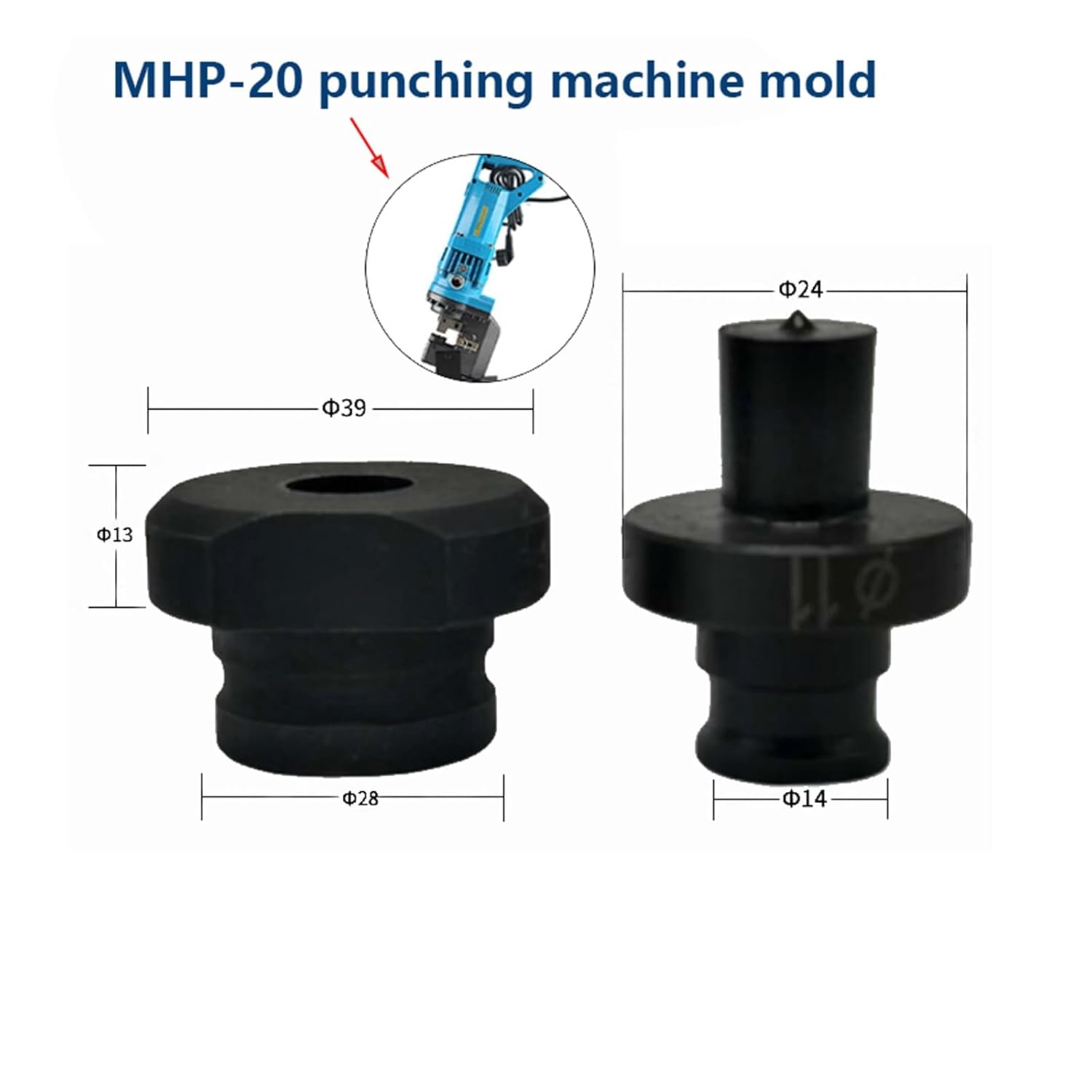 MHP-20 Portable Electric Hydraulic Punching Machine for Copper, Aluminum, and Angle Iron - Heavy Duty Metalworking Tool(18.5mm)