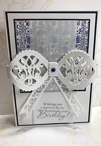 Paper Bow and Vellum Blue Accented Birthday Card