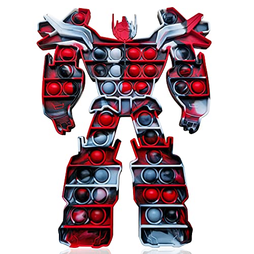 Big Pop Popper Fidget Toy, Jumbo Pop Bubble Fidget Toys That Suitable for ADHD and Early Educational Toddler Baby, Stress Reliever Pop Pop Fidgets Poppet Gift for Boys and Kids (Black red White)