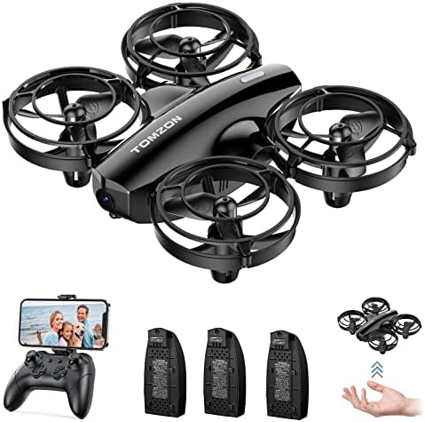 TOMZON A24W Mini Drone with Camera for Kids, 1080P FPV Camera Drone with Battle Mode, 3 Batteries RC Quadrocopter 24 Mins Flytime, Throw to Go, Stunt Fly Tricks, Altitude Hold, Toy Drone for Beginners